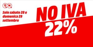 Scopri di più sull'articolo MediaWorld, weekend pazzo: “L’unico vero NO IVA su tutti i prodotti”