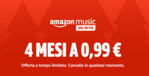 Scopri di più sull'articolo Quattro mesi di Amazon Music Unlimited a 0,99 euro per i nuovi abbonati