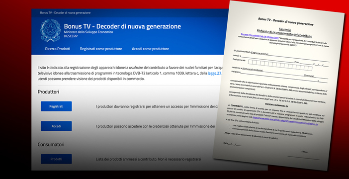 Al momento stai visualizzando Bonus TV: ecco il modulo da compilare. Online anche il sito del MISE con la lista dei prodotti compatibili