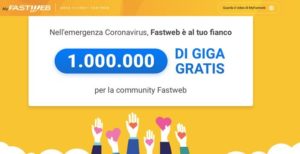 Scopri di più sull'articolo Da Fastweb 1 milione di Giga gratis per gli utenti per l’emergenza Coronavirus