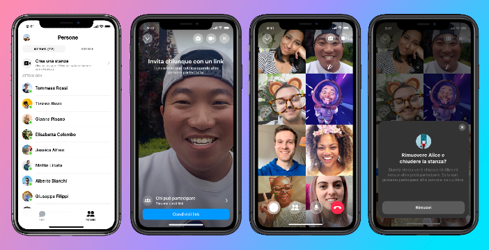 Al momento stai visualizzando Videochiamate di gruppo, WhatsApp apre alle chat fino a 8 partecipanti. Su Messenger spazio a 50 persone