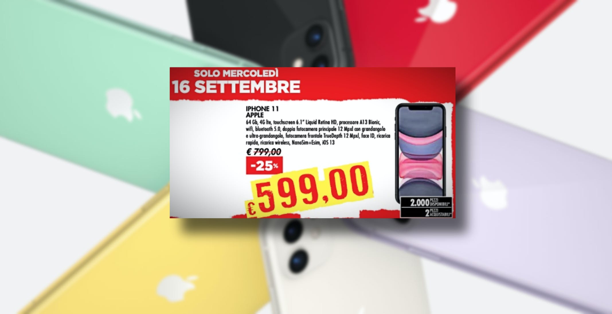 Bennet offre ancora l’iPhone 11 in super sconto: 599 euro, ma solo il 16 settembre