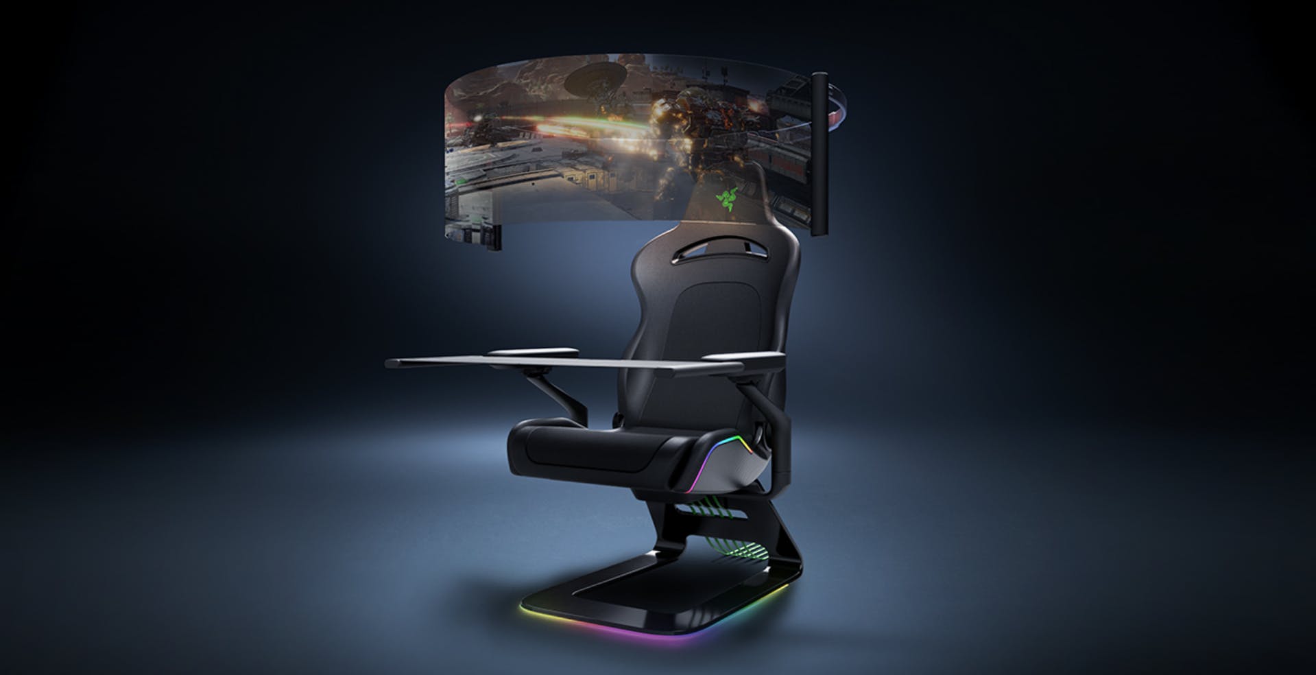 Al momento stai visualizzando Razer mostra un concept di sedia da gioco con schermo OLED da 60” arrotolabile