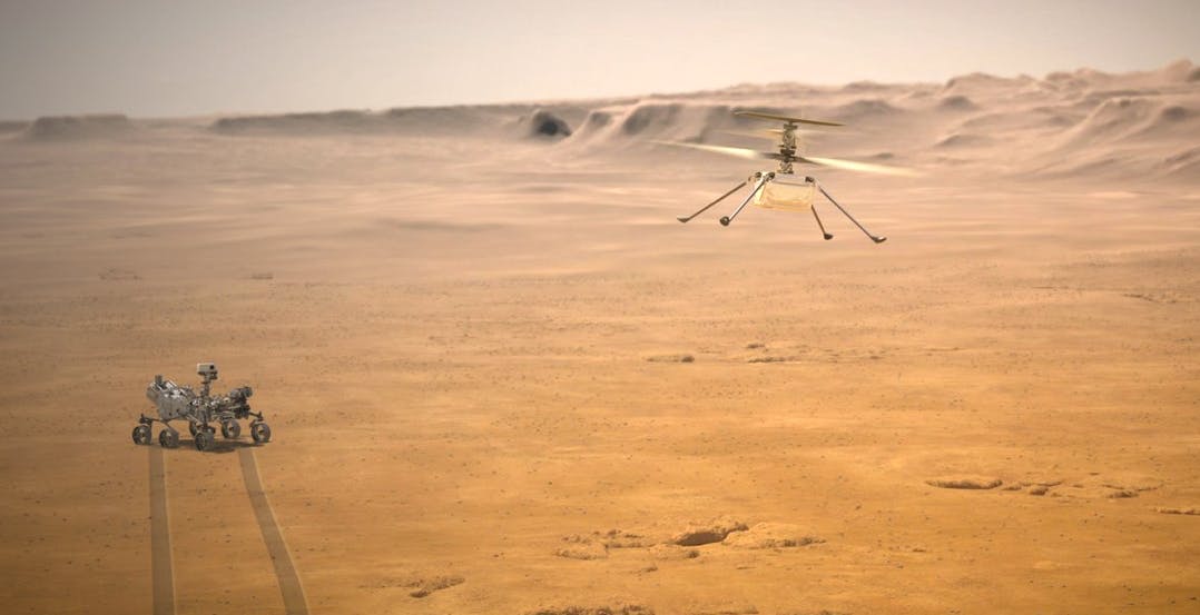 Al momento stai visualizzando Questo aprile Ingenuity tenterà il primo volo della storia di un elicottero su Marte