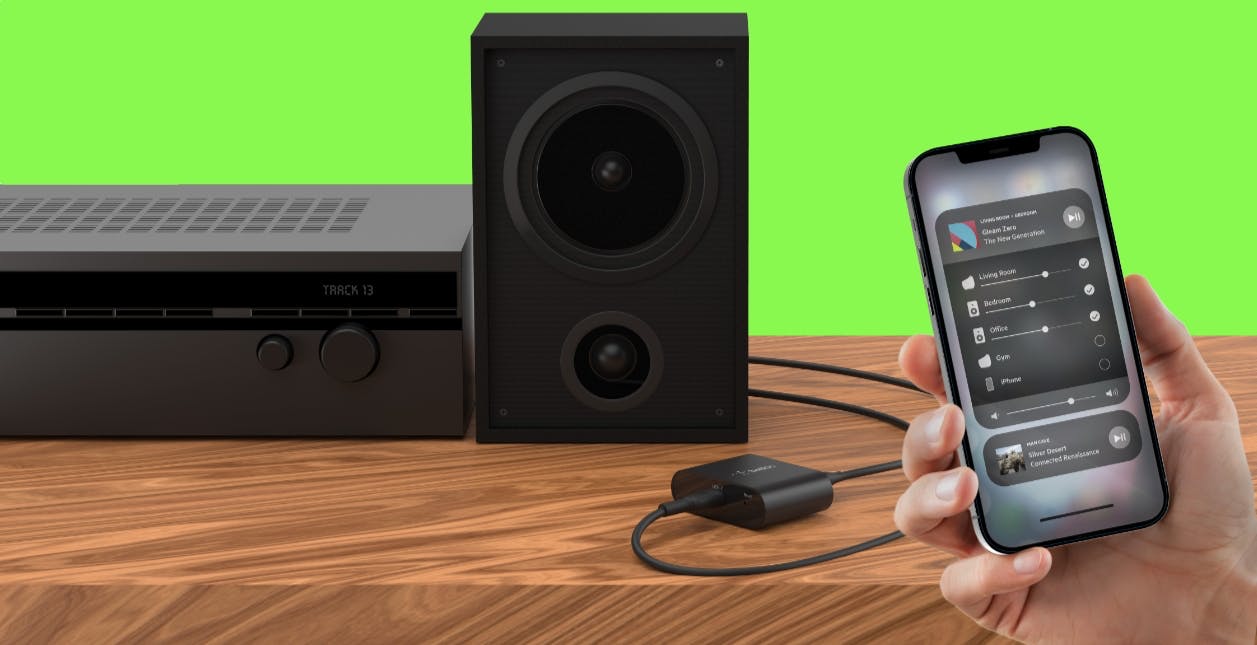 Con Belkin SOUNDFORM Connect, qualsiasi stereo o diffusore attivo funziona con AirPlay 2 e HomeKit