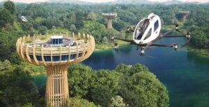 Scopri di più sull'articolo Una torre di 30 metri, ecosostenibile e integrata nel paesaggio. Da qui decolleranno i taxi – drone nel futuro