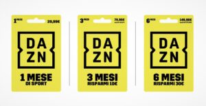 Scopri di più sull'articolo DAZN, disponibili le nuove carte prepagate: con quella da 6 mesi si risparmiano 30 euro