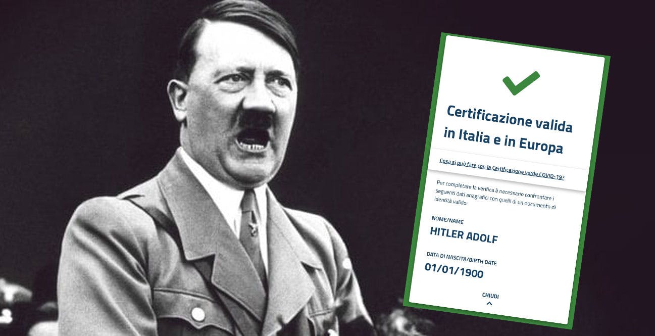 Scopri di più sull'articolo Il green pass di Adolf Hitler è valido, ed è un problema. Qualcuno ha trovato le chiavi per generare certificati