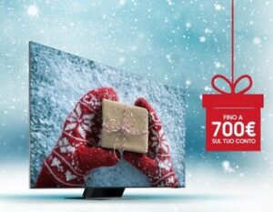 Scopri di più sull'articolo Samsung anticipa il Natale: fino al 24 dicembre 700 euro di rimborso sul tuo nuovo TV Neo QLED